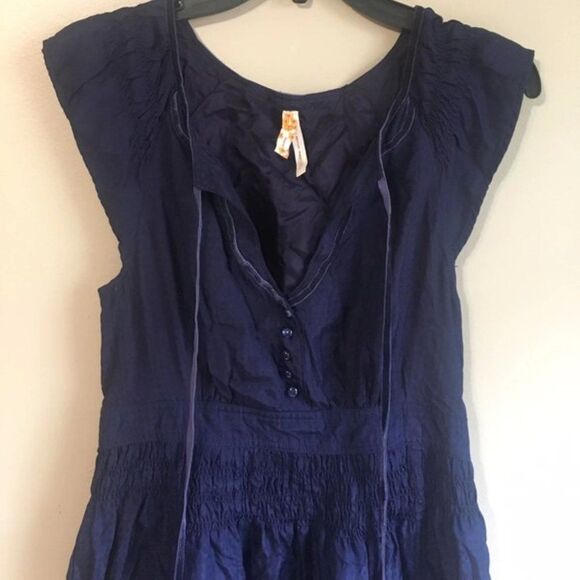 Maeve size 4 silk navy dress - Picture 2 of 8